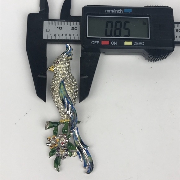 Vtg Coro Duette Calopsitta Enamel Crystal Fur Clip - Picture 8 of 10